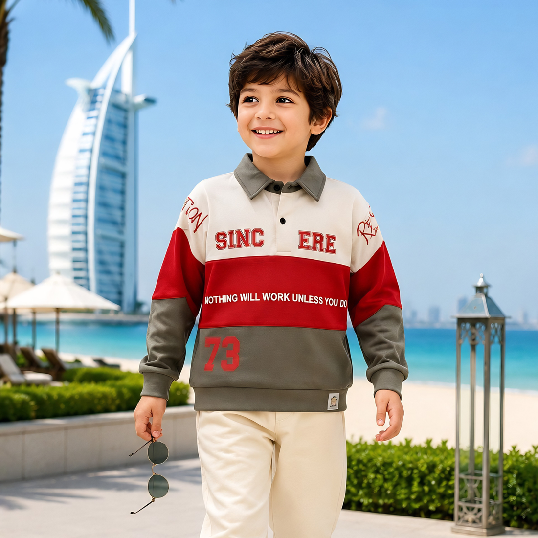 Trendy Boys Pure Cotton Full Sleeve Printed T-Shirt
