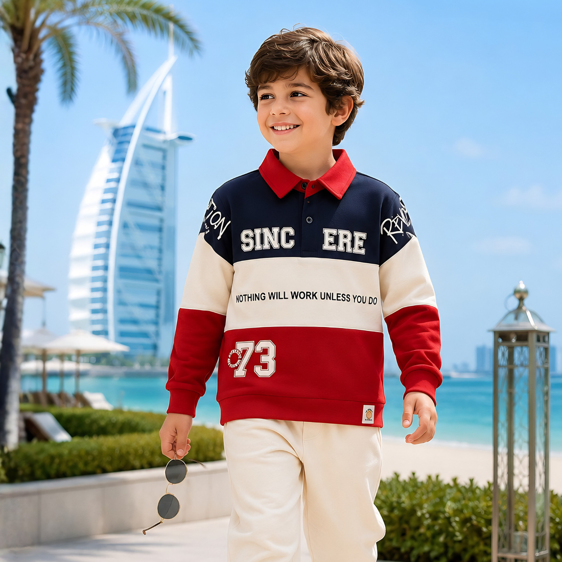 Trendy Boys Pure Cotton Full Sleeve Printed T-Shirt