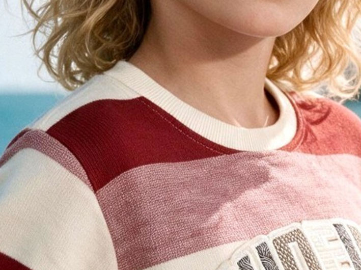 Boys Red Striped Pullover