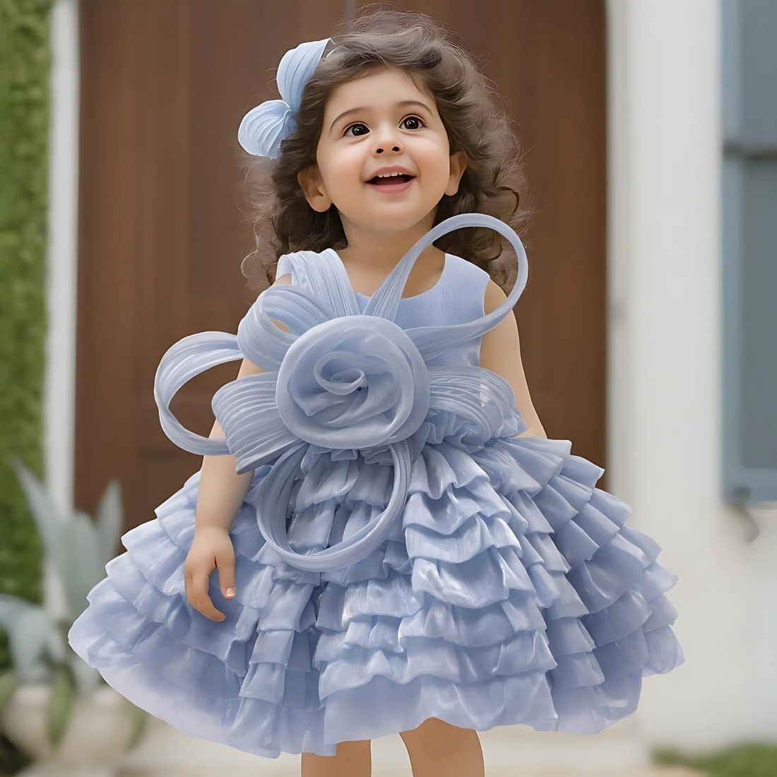 Girls Cute Fashionable Festive Party Frock