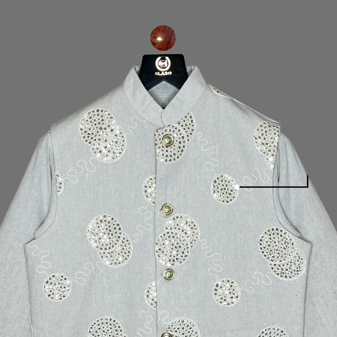 Fawn Waistcoat with Mandarin Collar Shirt For Boys