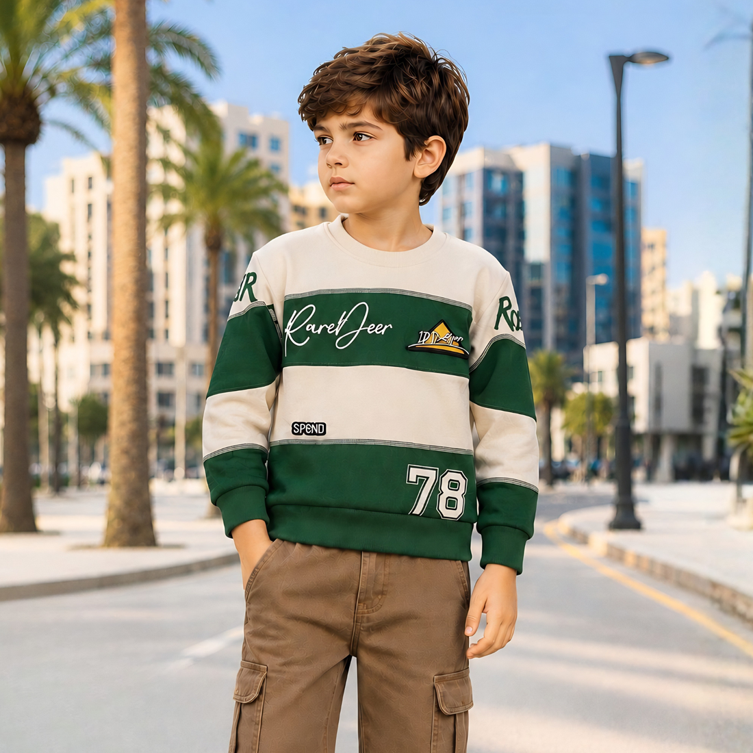 Trendy Boys Pure Cotton Full Sleeve Printed T-Shirt
