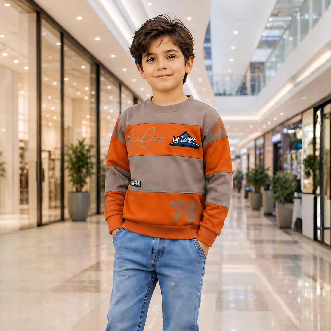 Trendy Boys Pure Cotton Full Sleeve Printed T-Shirt