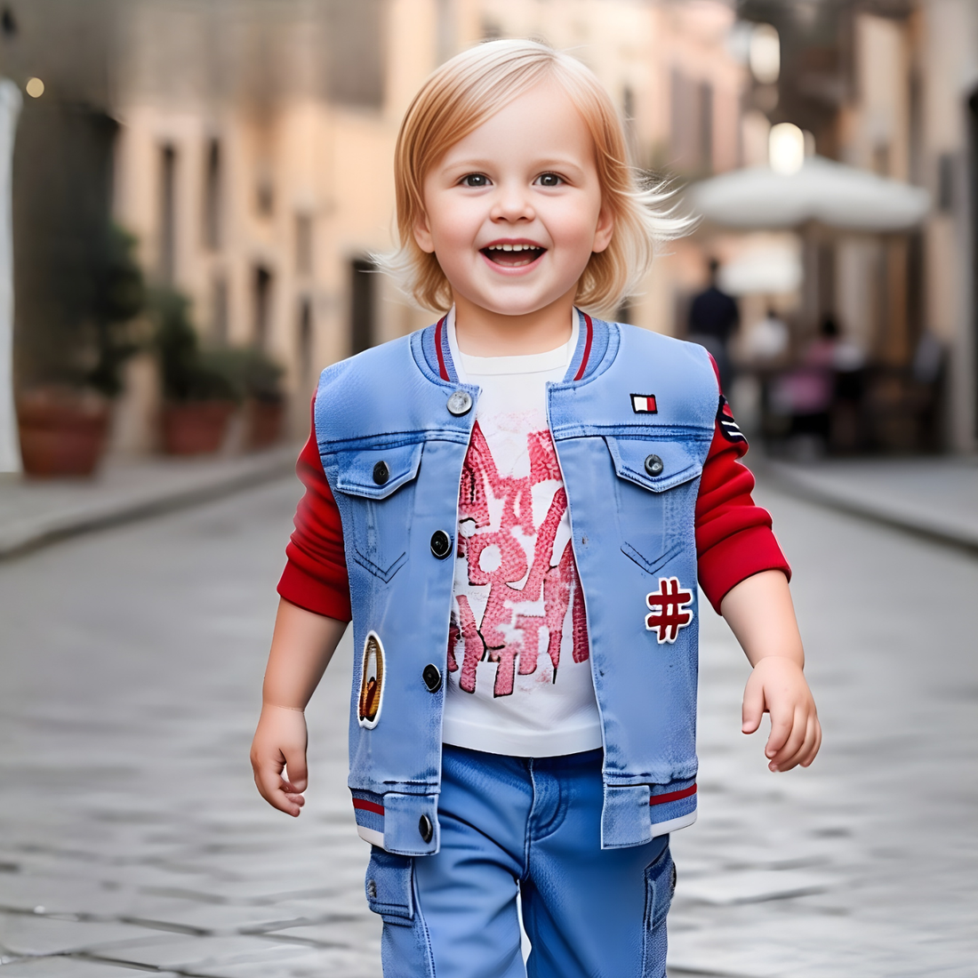 Boys Denim Full Suit With Jacket