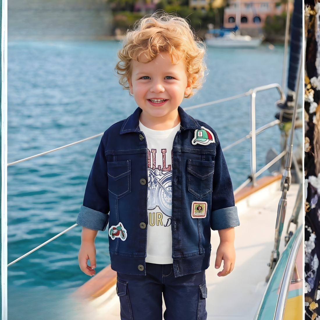 Boys Denim Jacket And T-Shirt Pant set