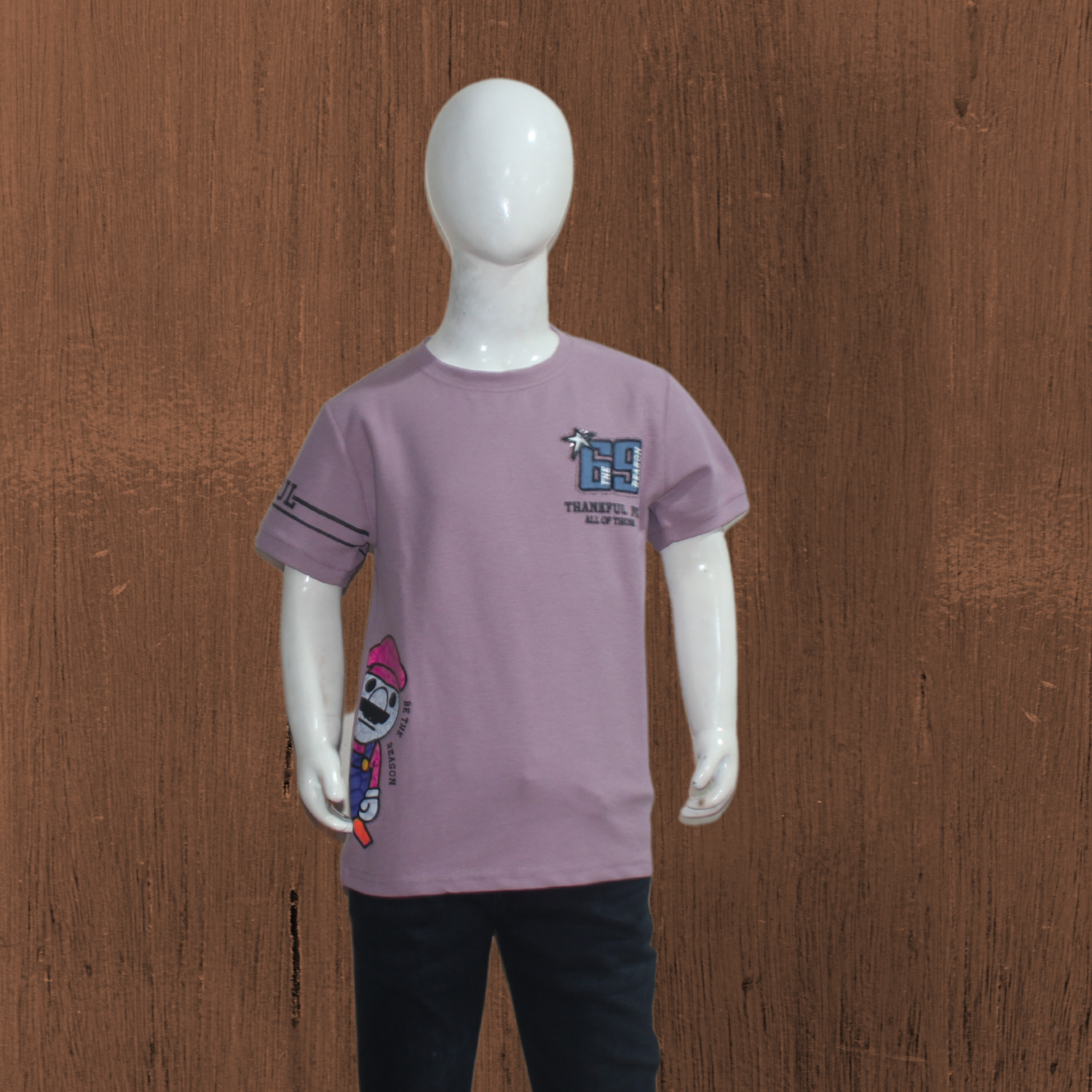 purple printed cotton T-Shirt