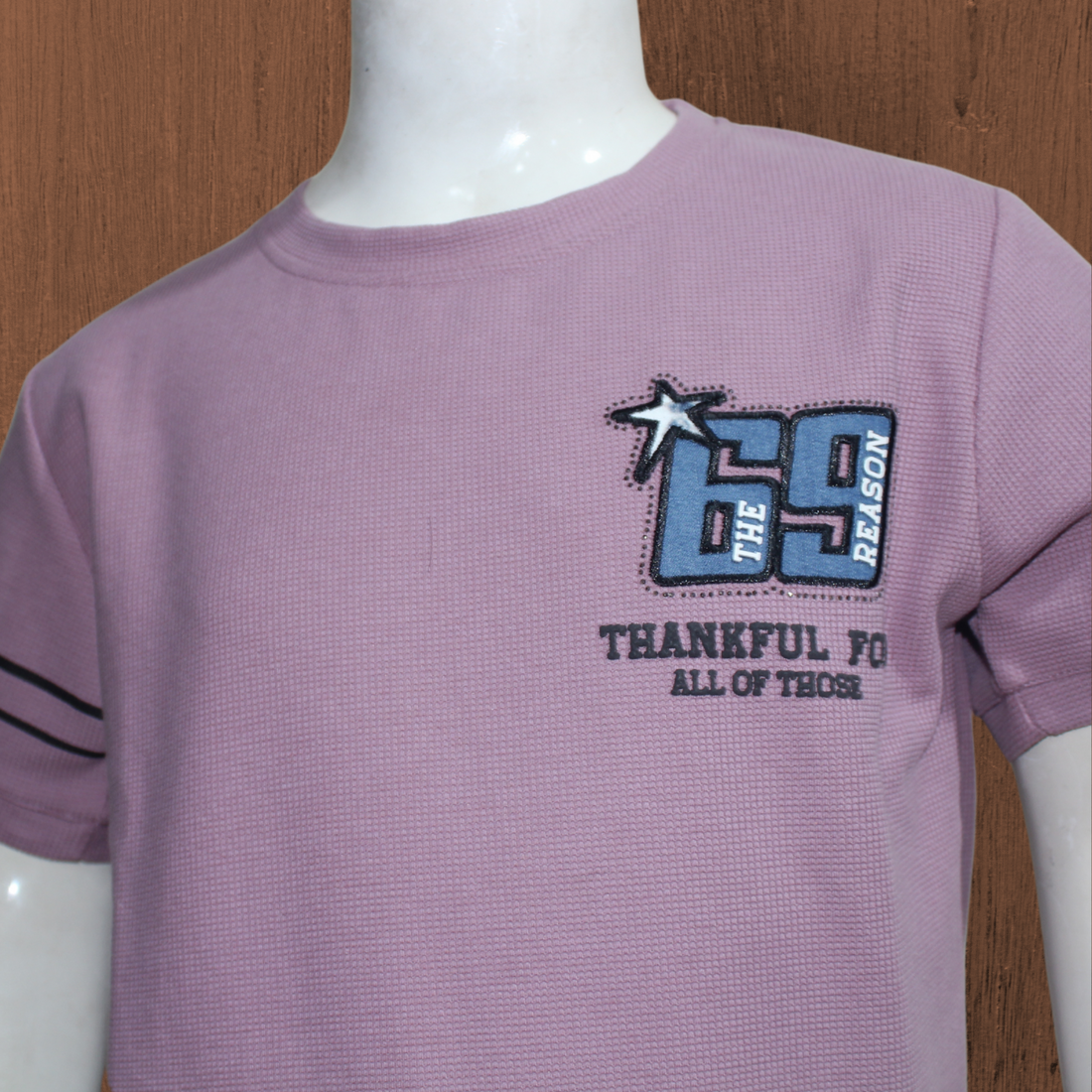 purple printed cotton T-Shirt