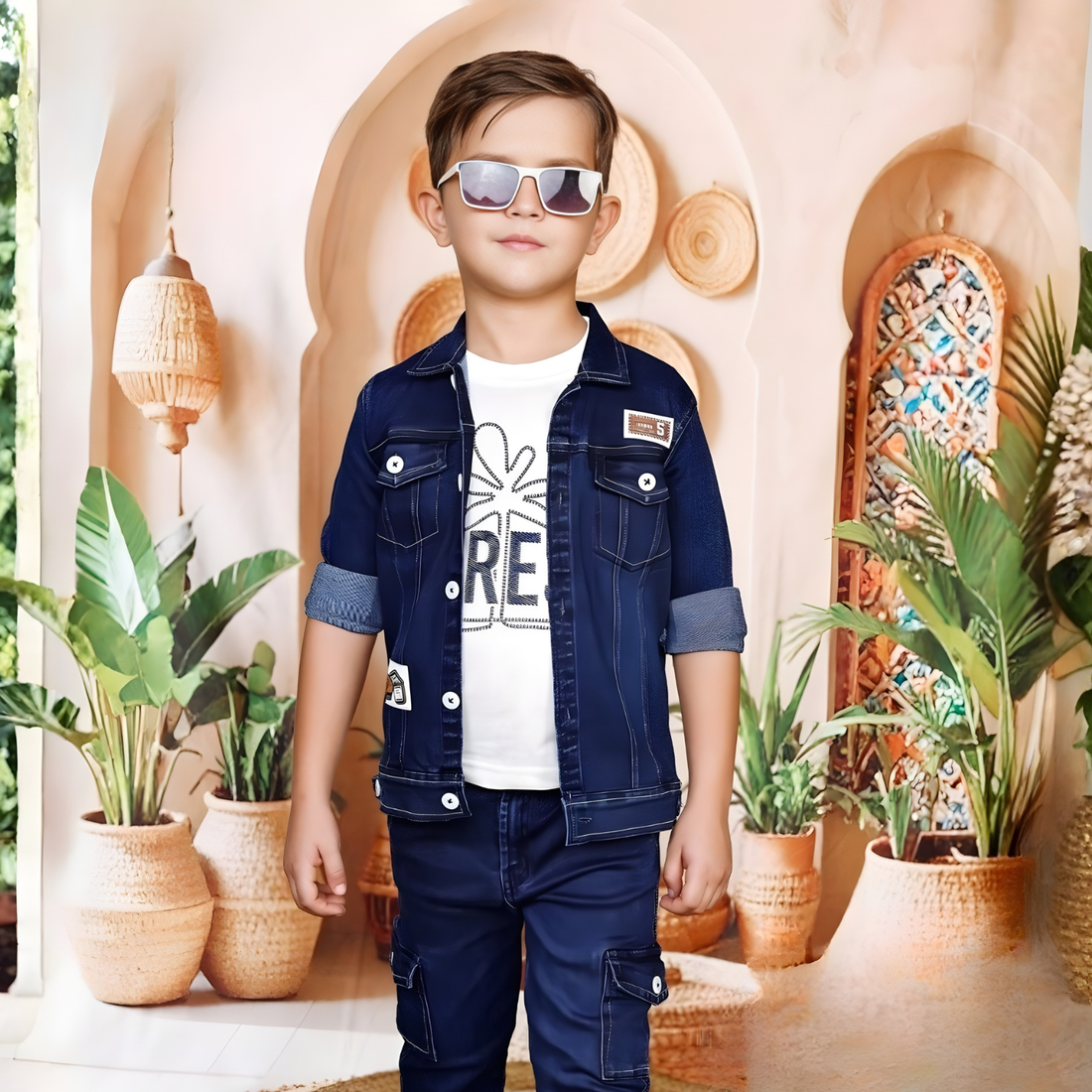 Stylish 3 Piece Boys Full Pant Suit