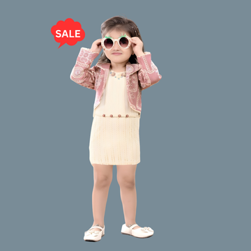 PINK Girls Fancy Western Frock  (Extra 10% OFF @ Checkout)