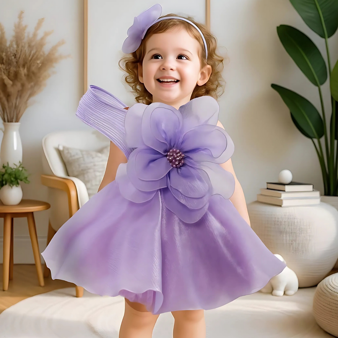 Girls Cute Fashionable Festive Party Frock