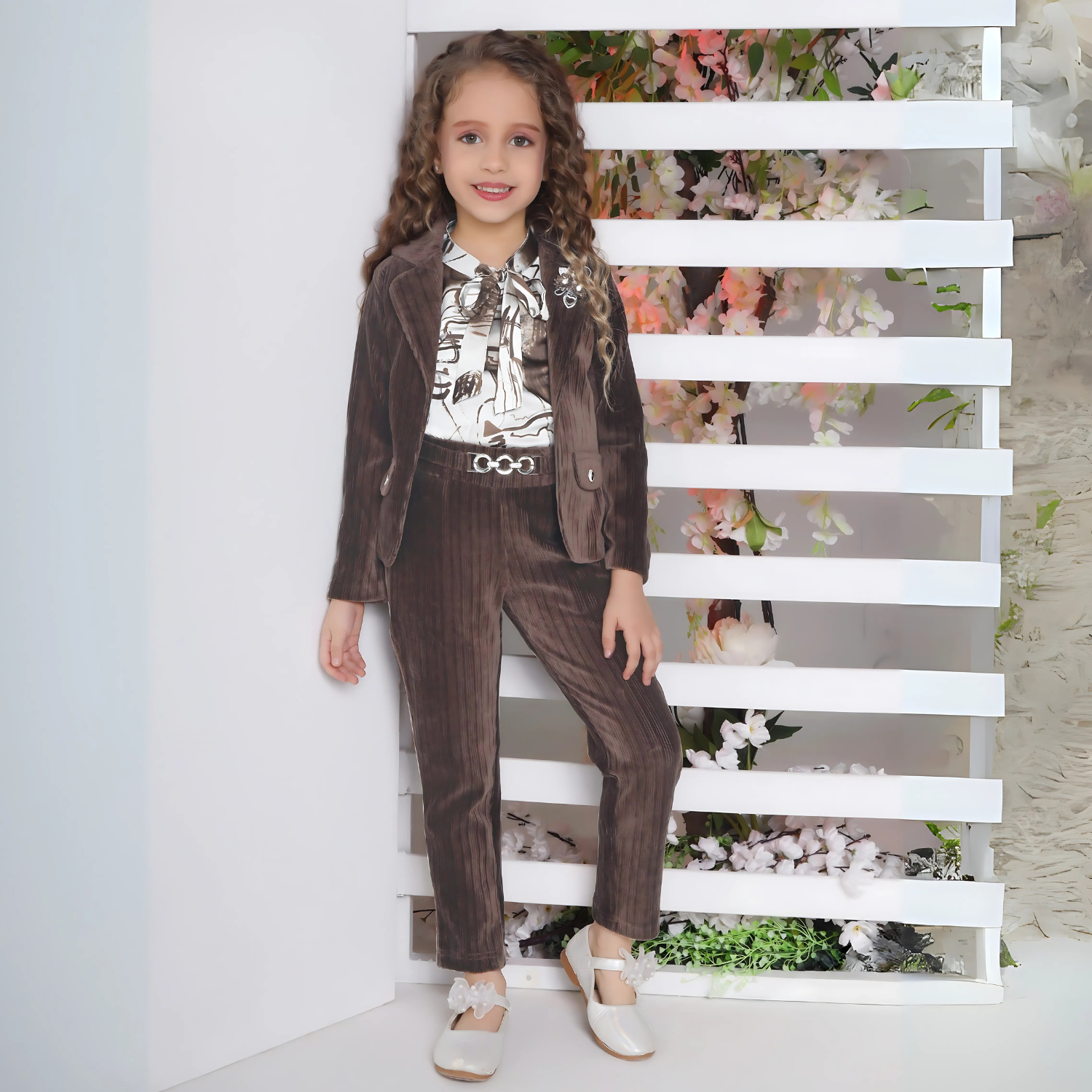 Stylish Mint Textured Design Top And Pant Set With Overcoat