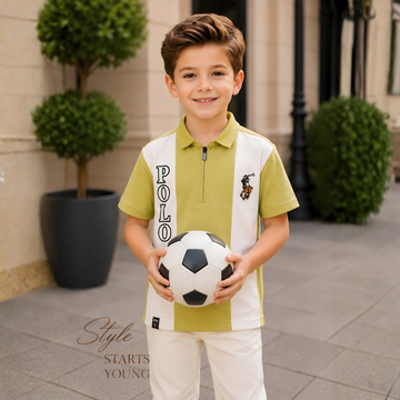 Boys Cotton Polo Half Sleeve Collar T-Shirt