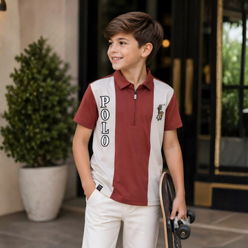 Boys Cotton Polo Half Sleeve Collar T-Shirt