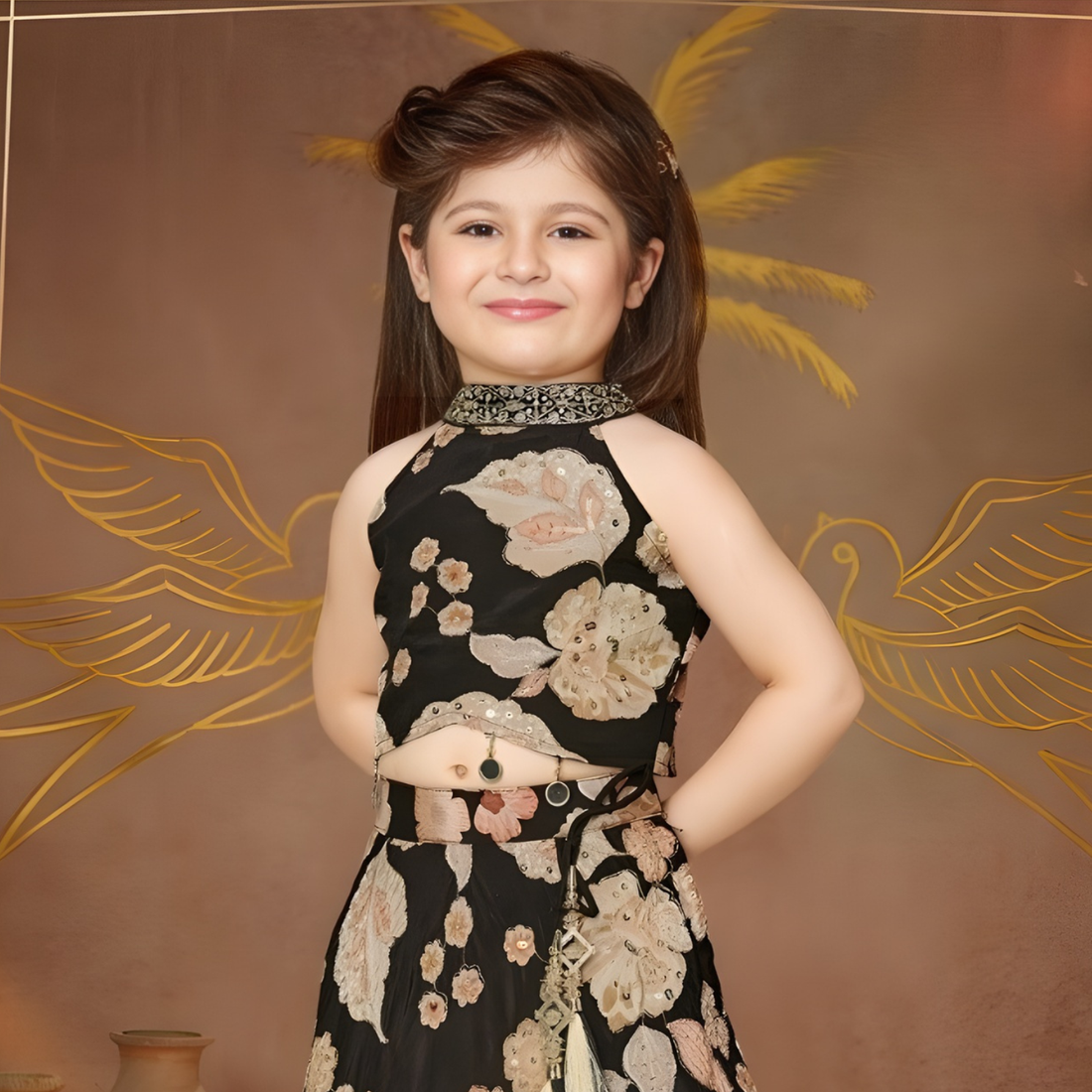 Girls Lehenga & Choli - Black