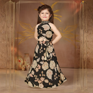 Girls Lehenga & Choli - Black