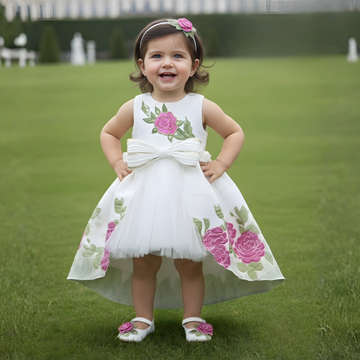 Stylish White Digital Printed Frock