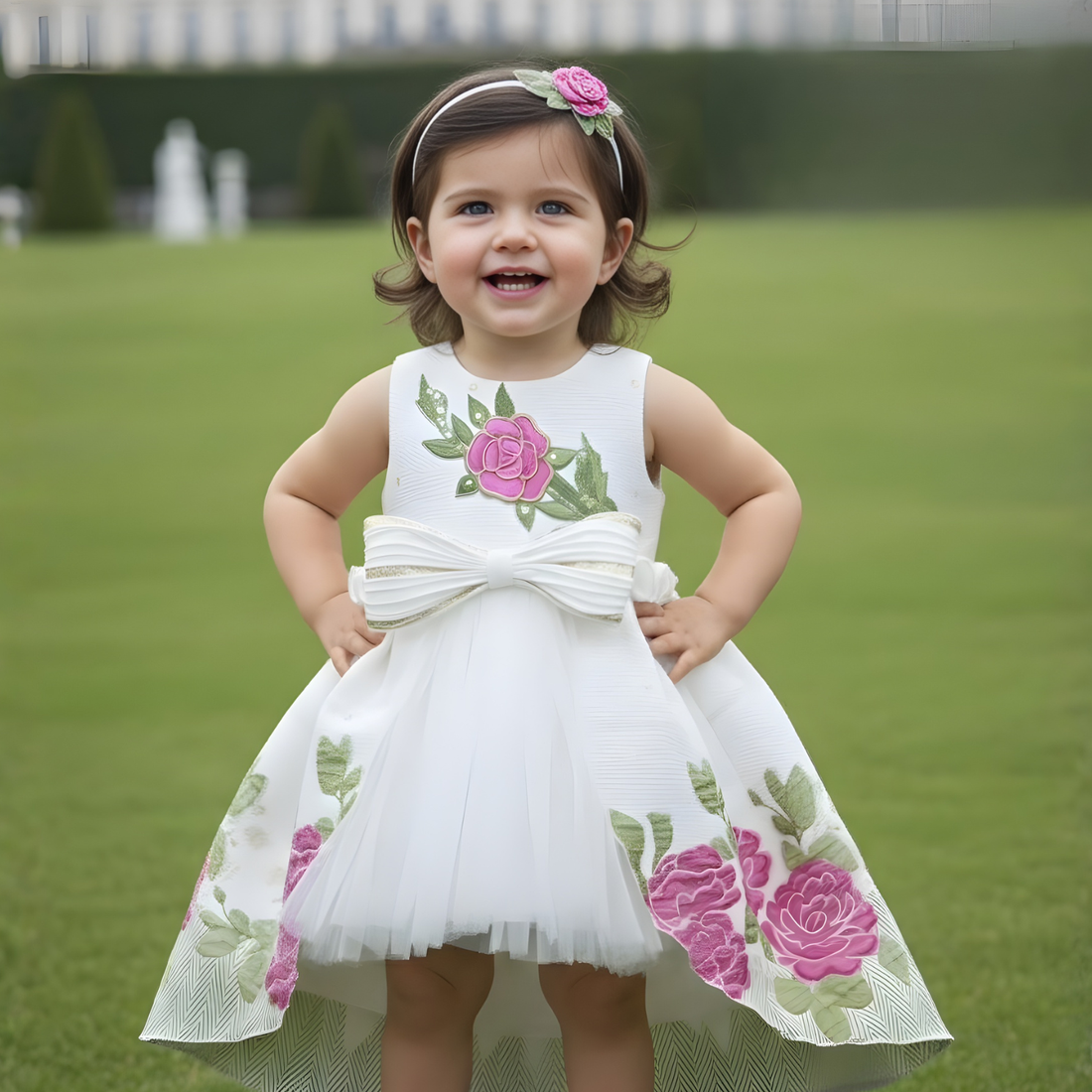Stylish White Digital Printed Frock