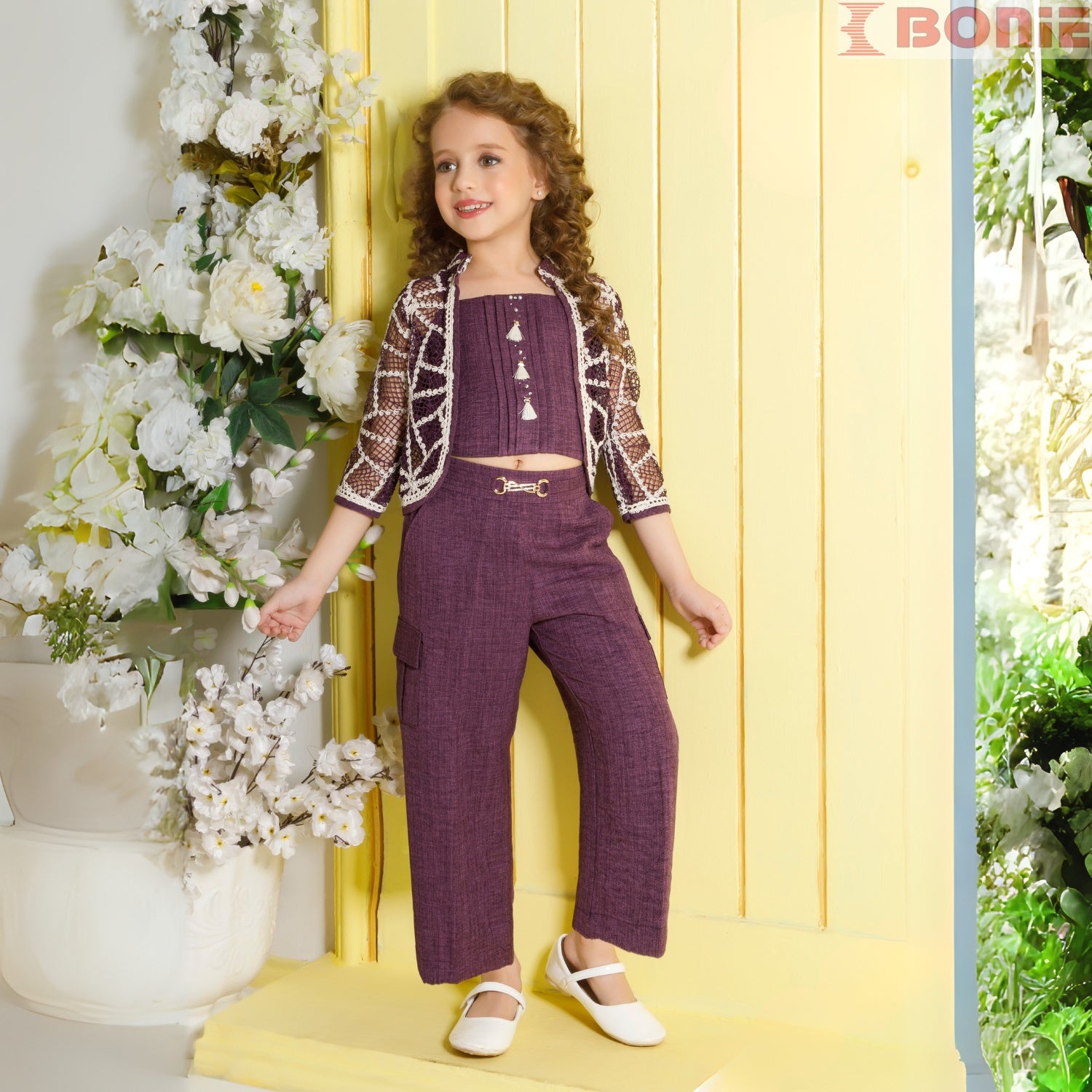 Purplr and Green printed co-ord set