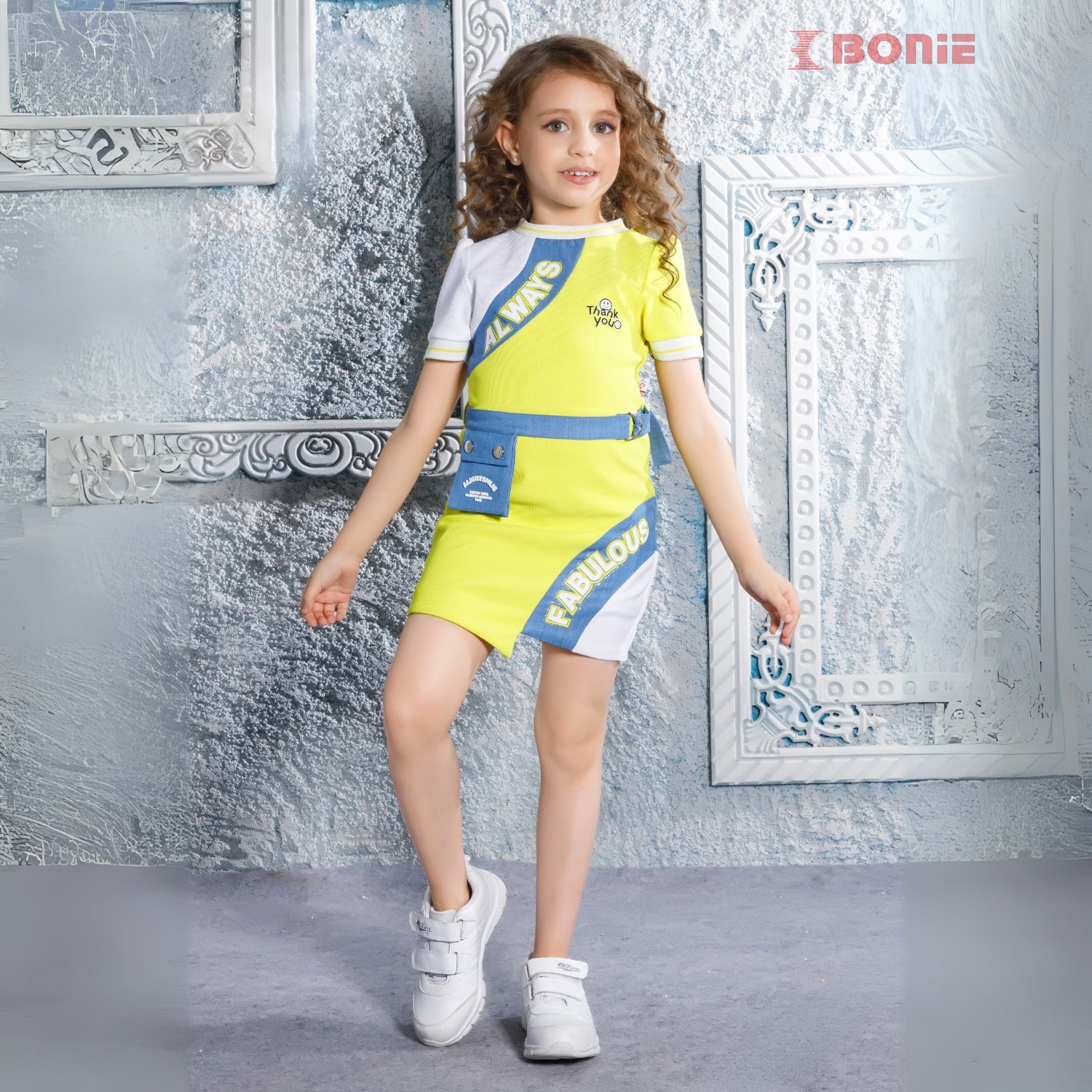 Fluorescent Yellow Short Frock For Girls