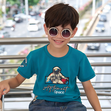 Blue Boys Half Sleeve Graphic Design T-Shirts