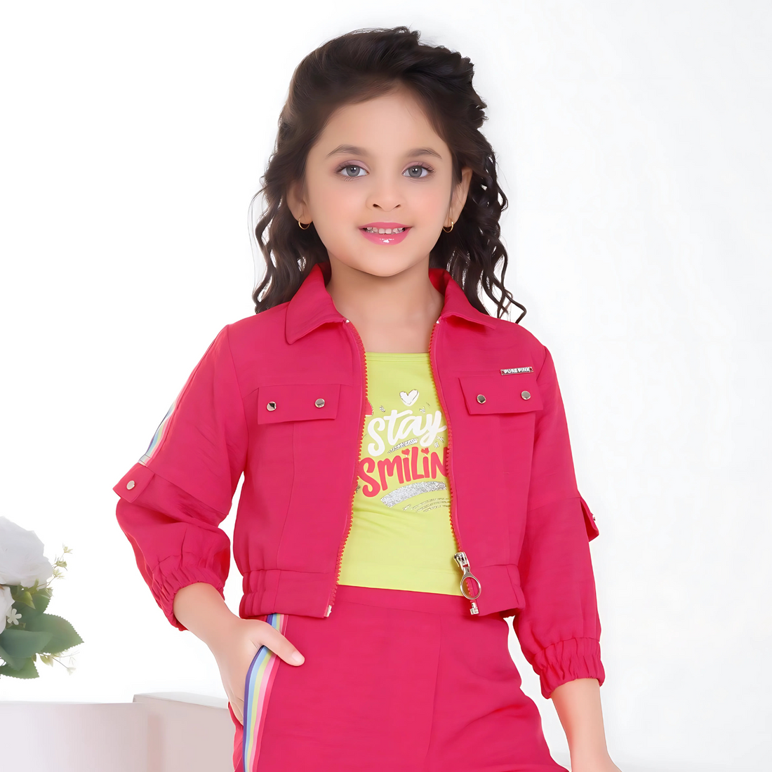 Girls Green Trouser Top Set