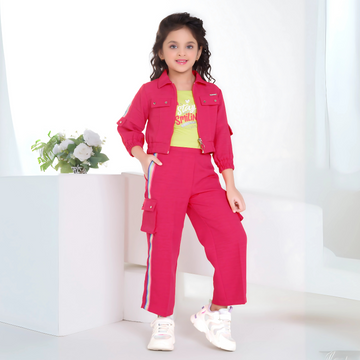 Girls Green Trouser Top Set