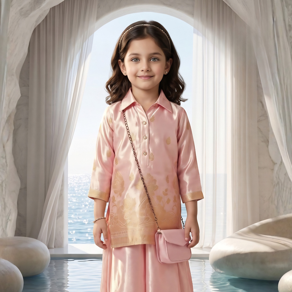 Trendy and Beautiful Pink Georgette Palazzo Suit