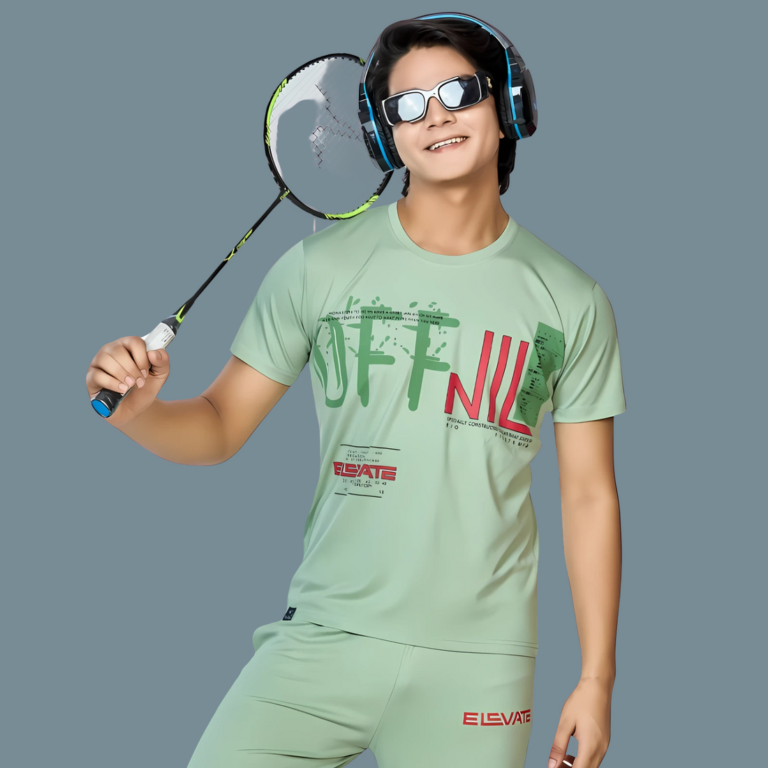 Boys Black Printed Round Neck Full Sleeve Night Suit