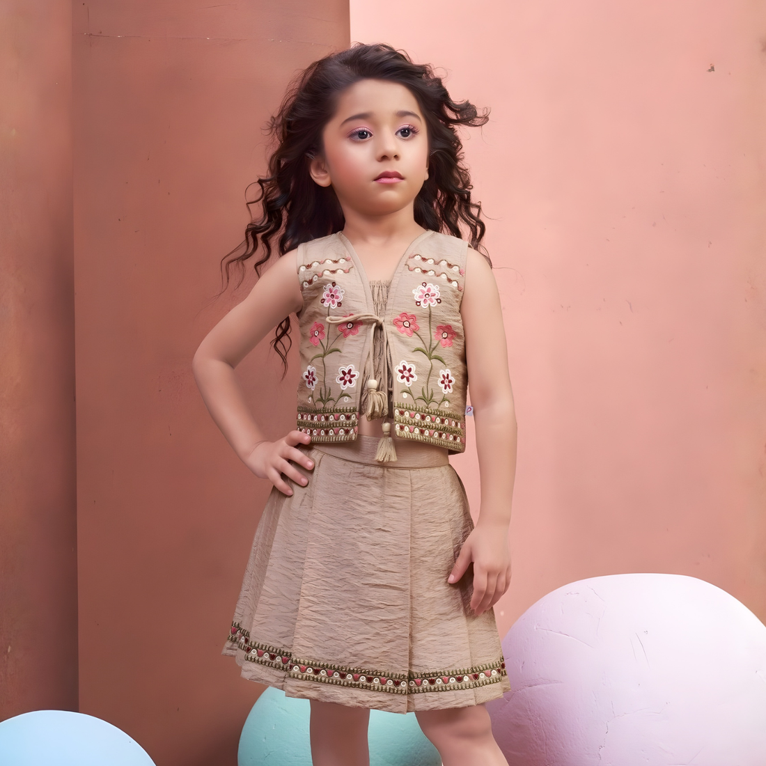 Girl Stylish Skirt and Top Set