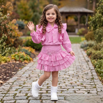 Stylish Girls' Designer Top & Skirt Set