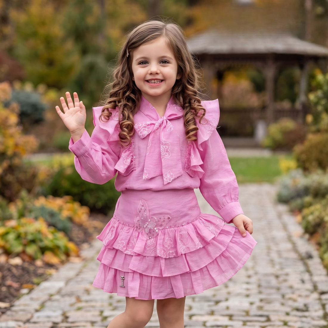 Stylish Girls' Designer Top & Skirt Set
