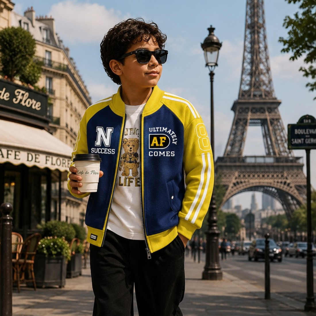 Boys Solid Stand Collar Full Sleeve Jacket
