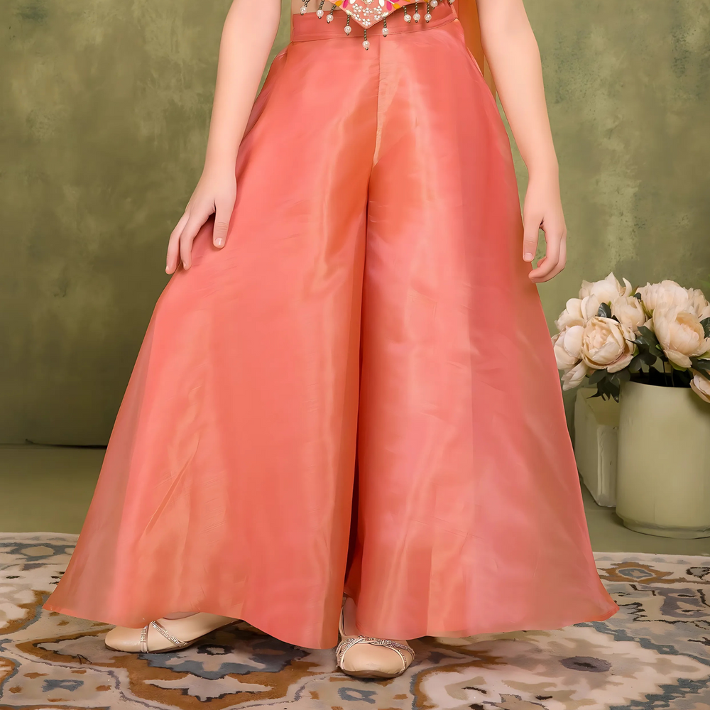 Designer Thread Embroidery For Palazzo Set For Girls