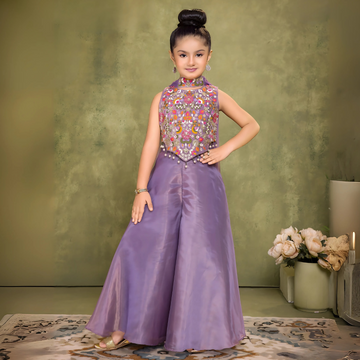 Designer Thread Embroidery For Palazzo Set For Girls