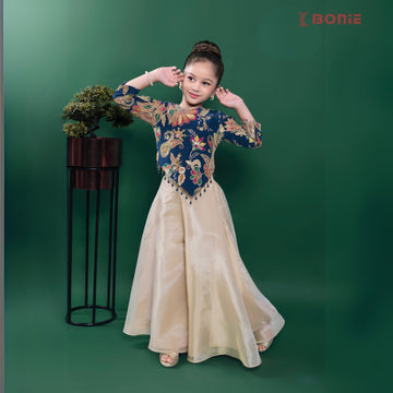 Blue Flower Print Plazo Set
