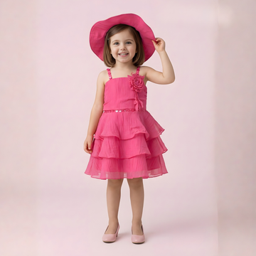 Girls Rani Stylish Sleeveless Frock