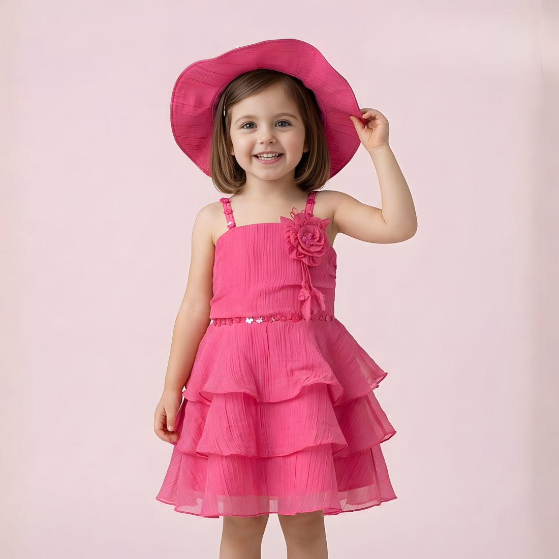 Girls Rani Stylish Sleeveless Frock