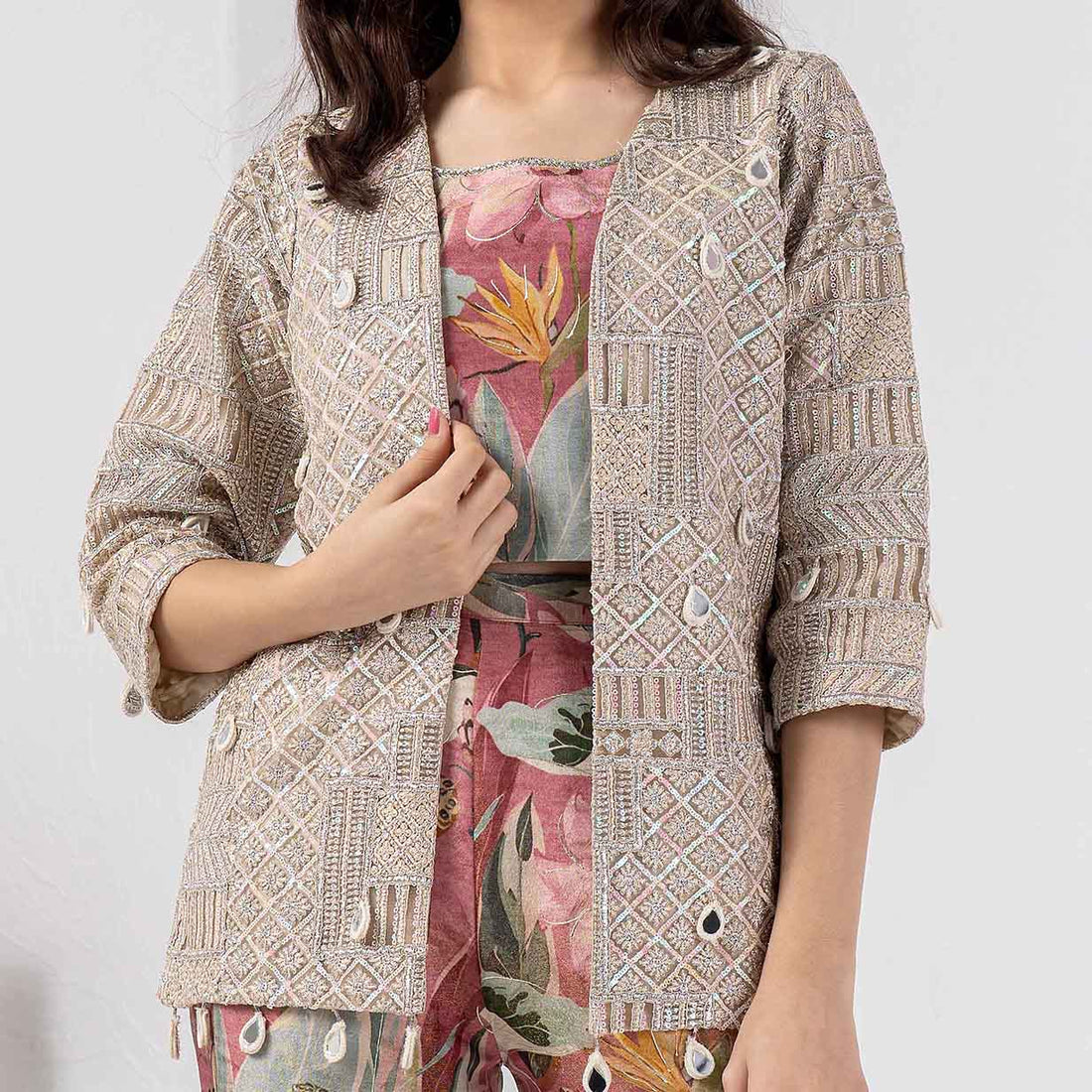 Girls  Plazo Set with Shrug