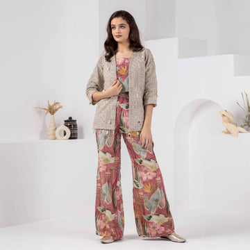 Girls  Plazo Set with Shrug