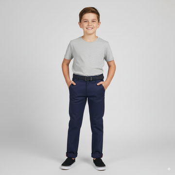 Boys Cotton Mid-Rise Classic Regular Fit Pant