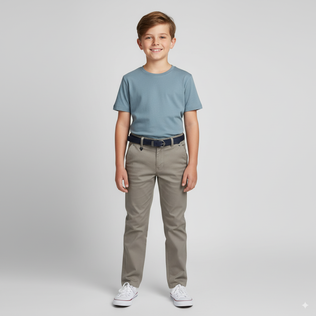Boys Cotton Mid-Rise Classic Regular Fit Pant