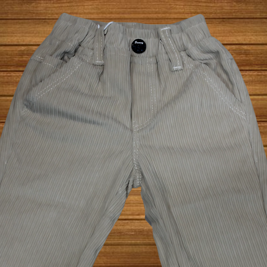 Boys Mid Rise Solid Corduroy Trousers