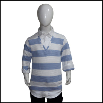 Blue and white stripe shirt
