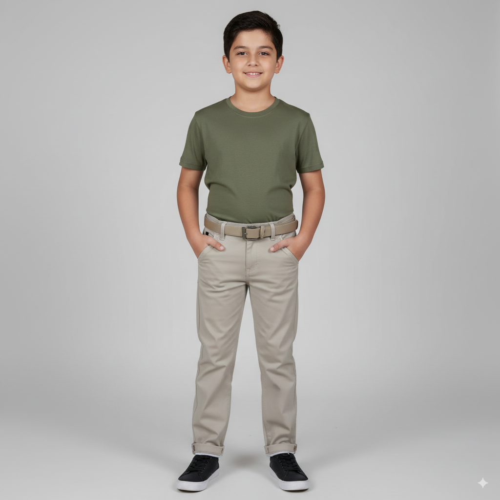 Boys Fawn Plain Jeans
