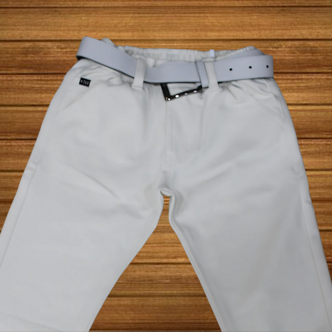 Boys White Plain Jeans