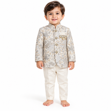Baby Boys' Paisley Jacquard Sherwani and Trouser Set